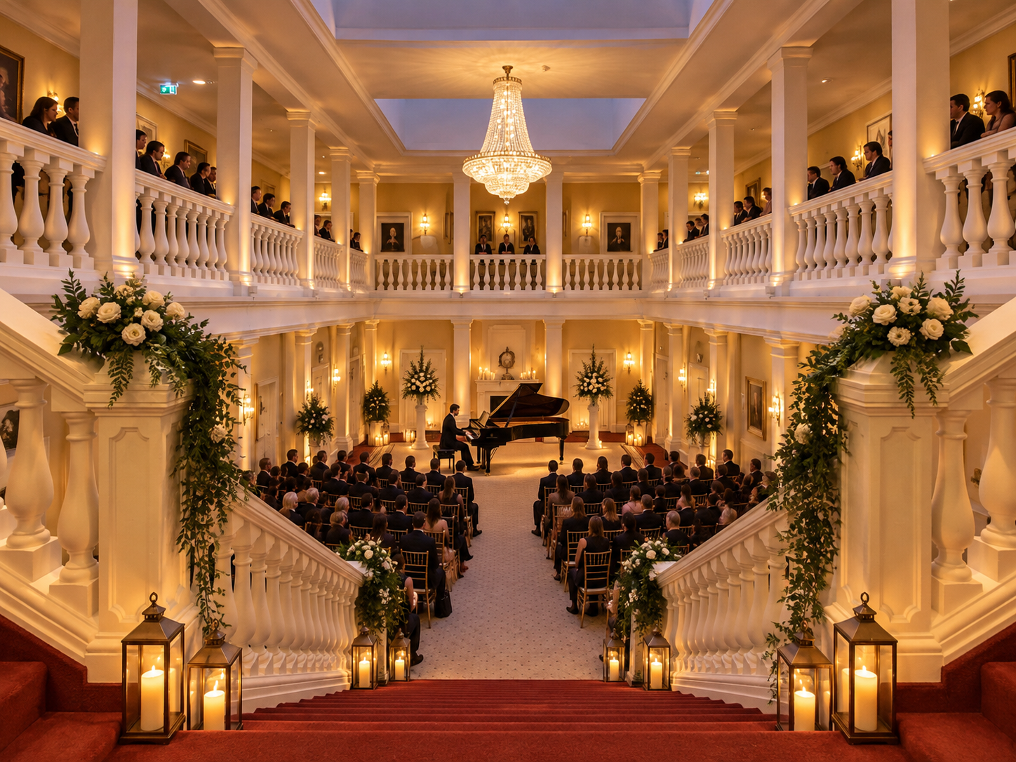 Konzert mit Pianist und Publikum im Atrium